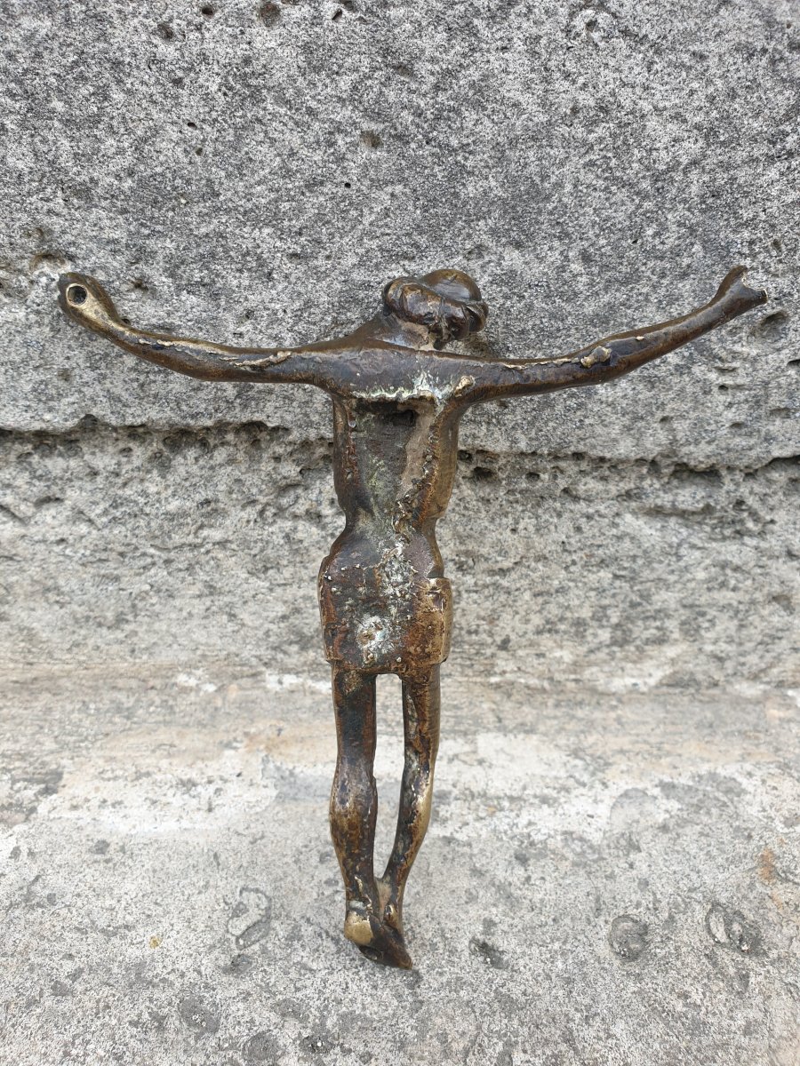 Christ En Croix Gothique -bronze- XVeme Siècle-photo-2