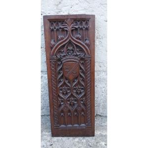 Neogothic Oak Panel, XIXth