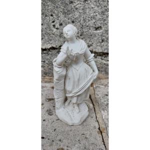 Little Woman In Porcelain Biscuit France Late 18th Century