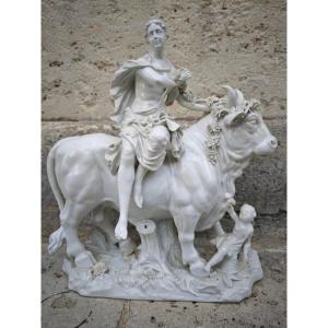 The Abduction Of Europe, 19th Century Porcelain Biscuit.