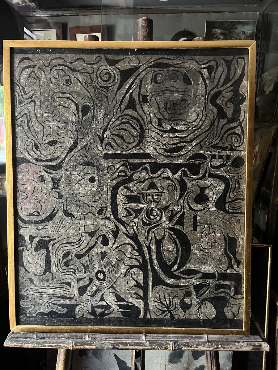Anonyme Composition abstraite Huile sur toile vers 1970-1980