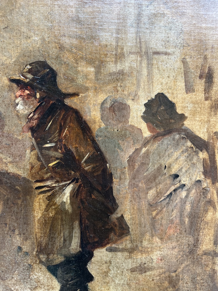 « Marin, Le Havre » Louis Arthur Soclet (1845-1900) Huile sur toile signée dédicacée et datée -photo-4
