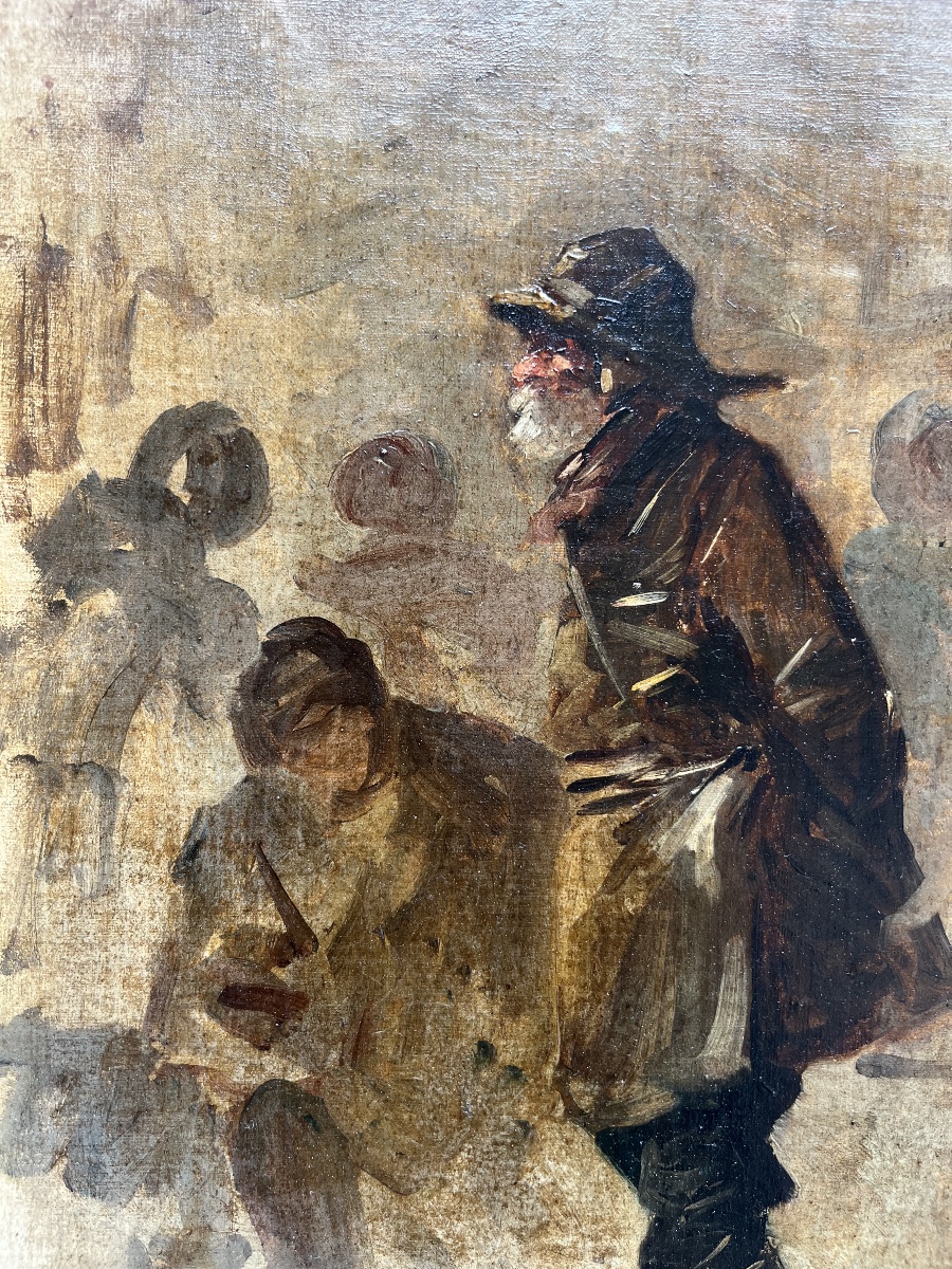 « Marin, Le Havre » Louis Arthur Soclet (1845-1900) Huile sur toile signée dédicacée et datée -photo-1