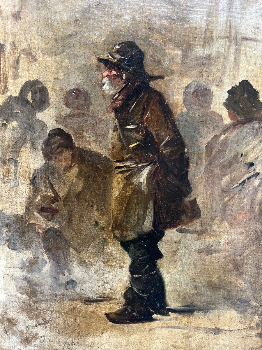 « Marin, Le Havre » Louis Arthur Soclet (1845-1900) Huile sur toile signée dédicacée et datée 