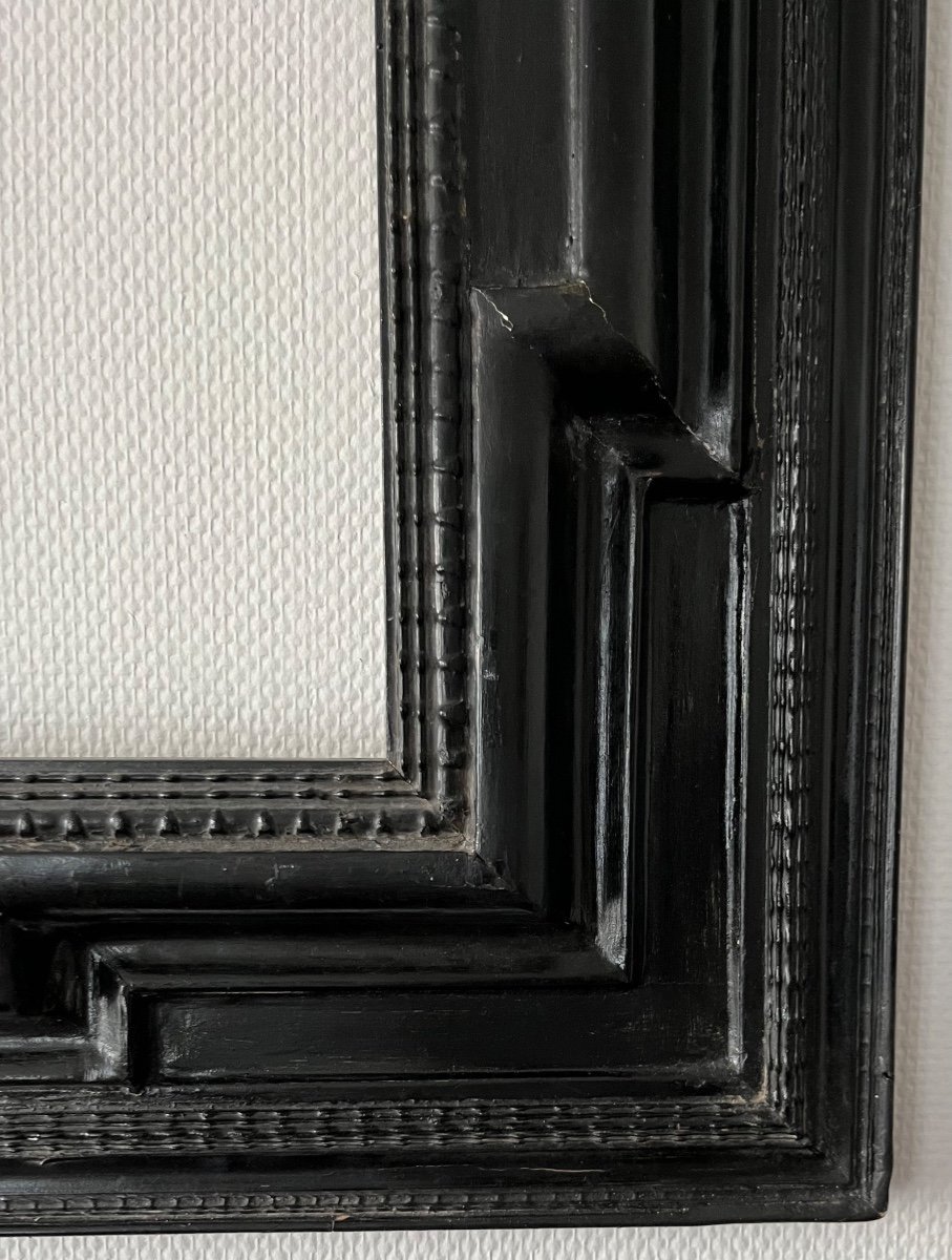Dutch Style Frame In Blackened Wood With Inverted Profile Nineteenth Century-photo-2