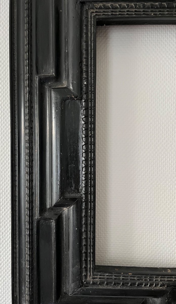 Dutch Style Frame In Blackened Wood With Inverted Profile Nineteenth Century-photo-3
