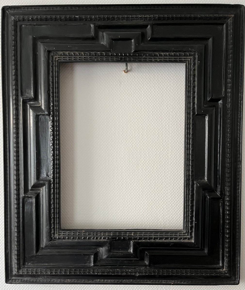 Dutch Style Frame In Blackened Wood With Inverted Profile Nineteenth Century
