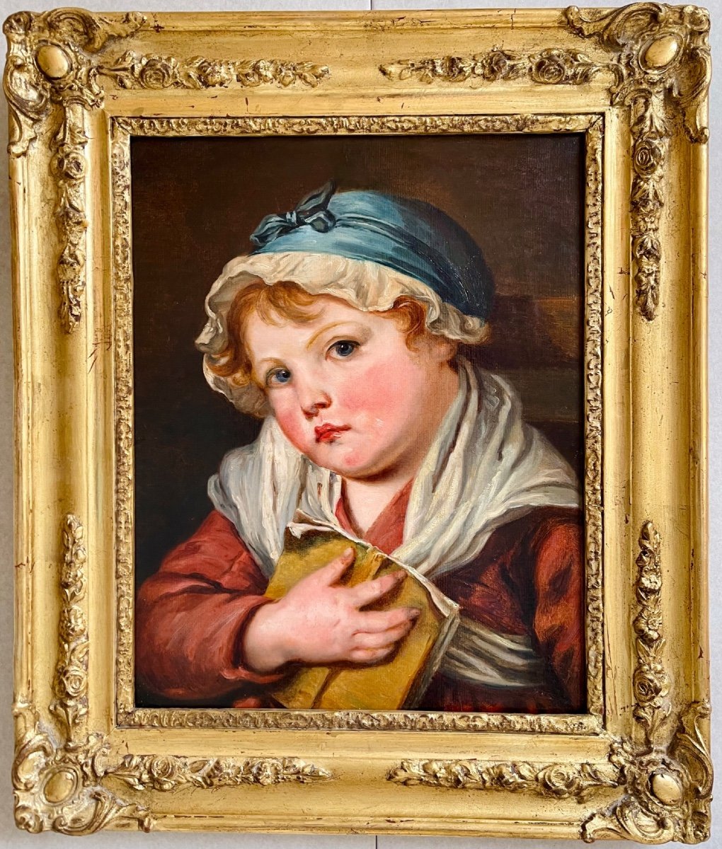Attributed To Jeanne – Philiberte Ledoux (1767 – 1840) Young Child Holding A Book