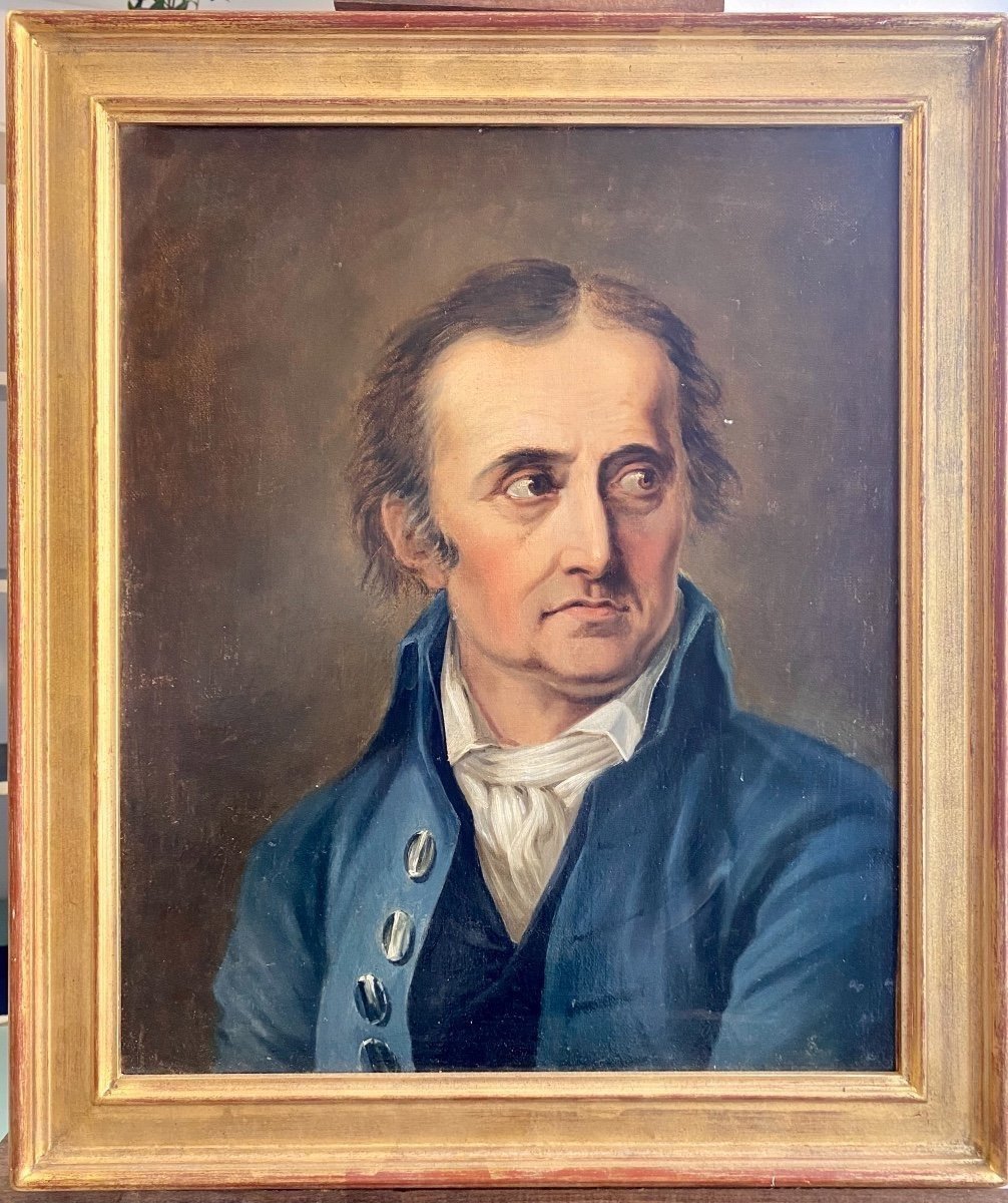 Portrait D’homme, Du XIXe Siècle Suiveur De Jacque Louis David (1784-1825)