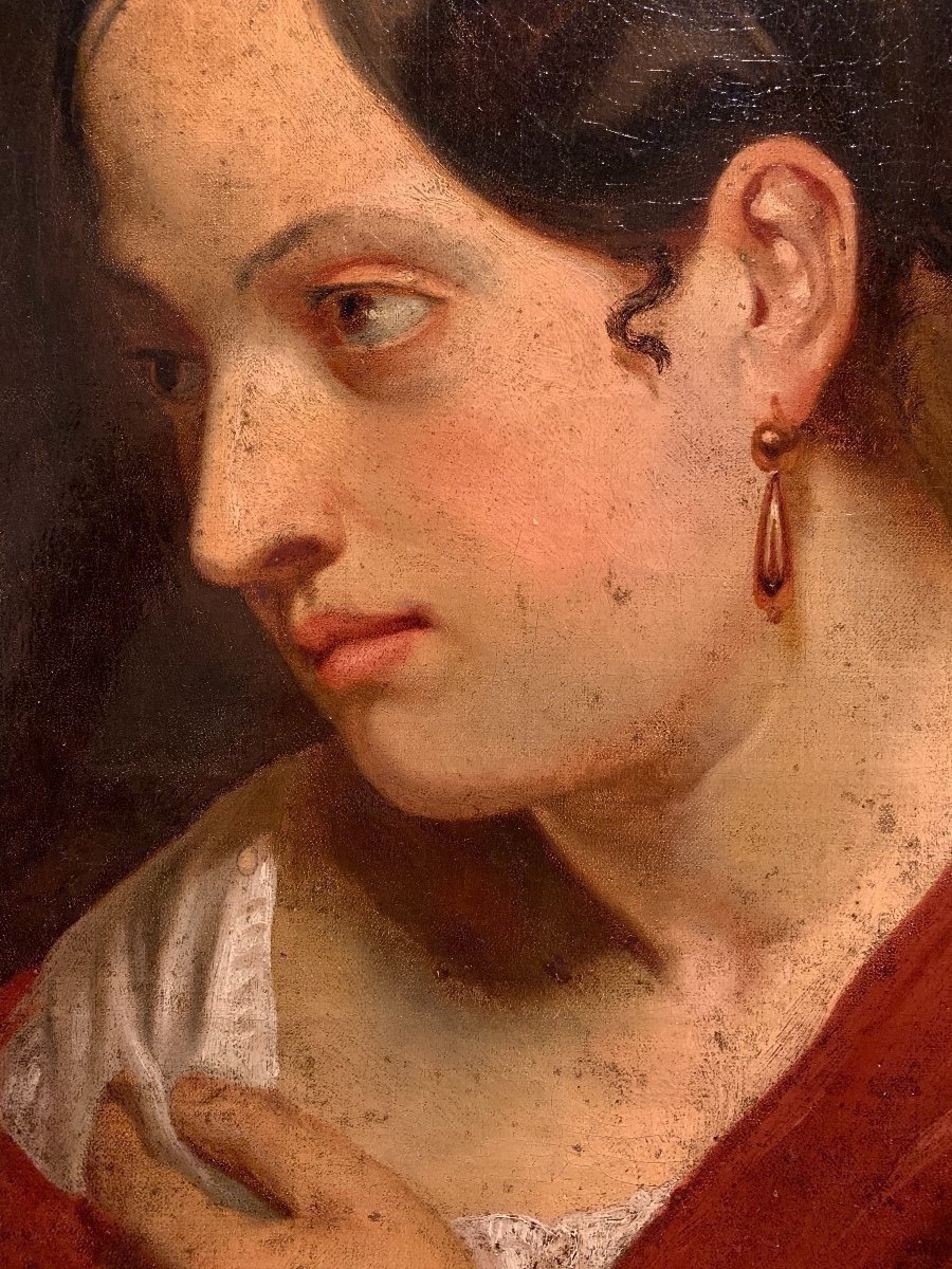 Portrait Of A Young Woman In Profile Looking Towards The Left.workshop Of Jean-auguste-dominique-photo-3