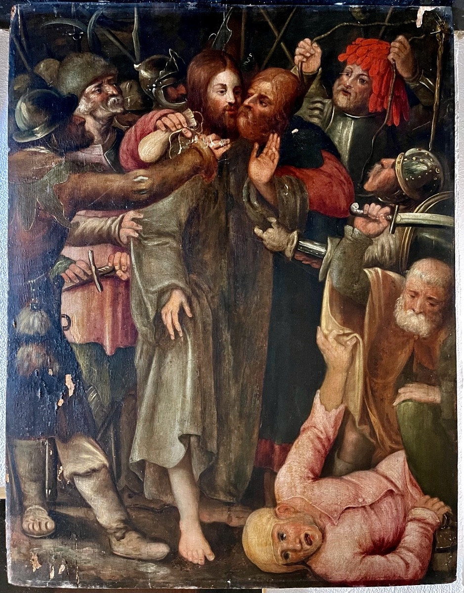 Lucas De Leyde Entourage E (1494-1533) The Kiss Of Judas And The Arrest Of Christ