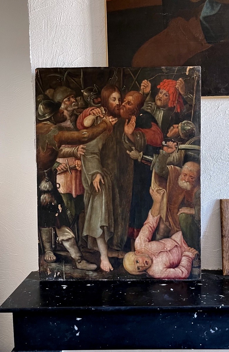 Lucas De Leyde Entourage E (1494-1533) The Kiss Of Judas And The Arrest Of Christ-photo-3