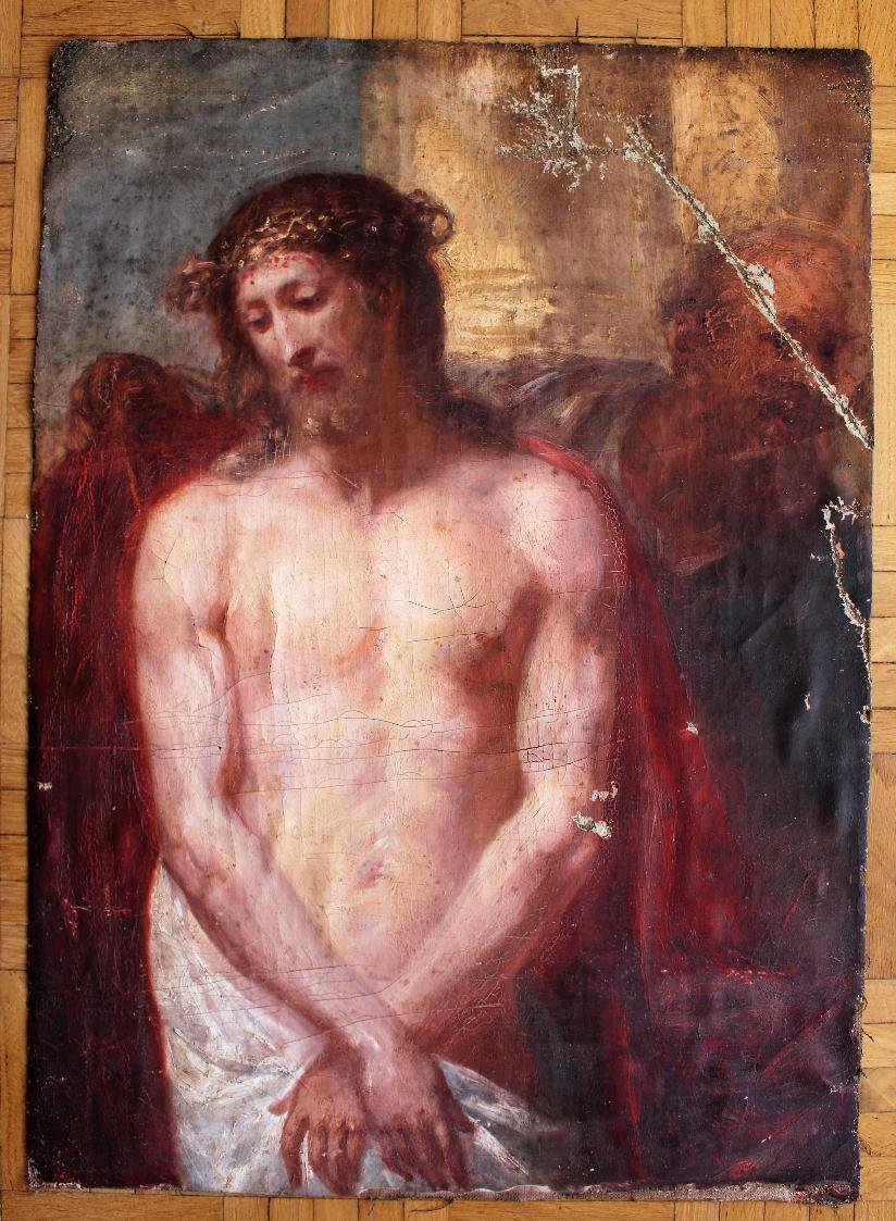 Ecce Homo Ecole Flamande Du XVIIème Dans Le Goût De Antoine Van Dyck 