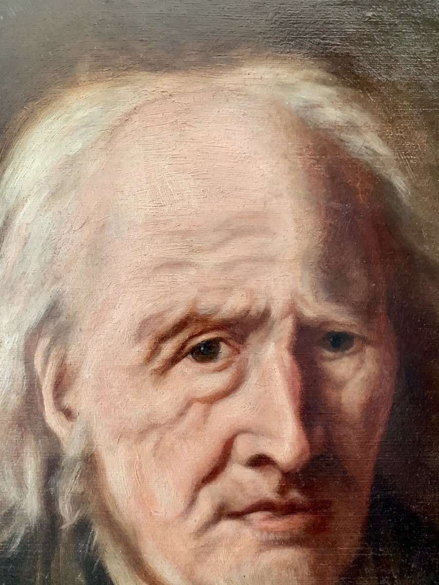Portrait Of An Elderly Man Workshop By Jean Baptiste Greuze (1725-1805)-photo-3