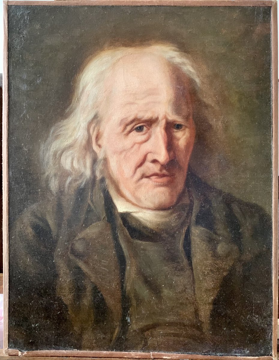 Portrait D’homme âgé Atelier De Jean Baptiste Greuze (1725-1805)