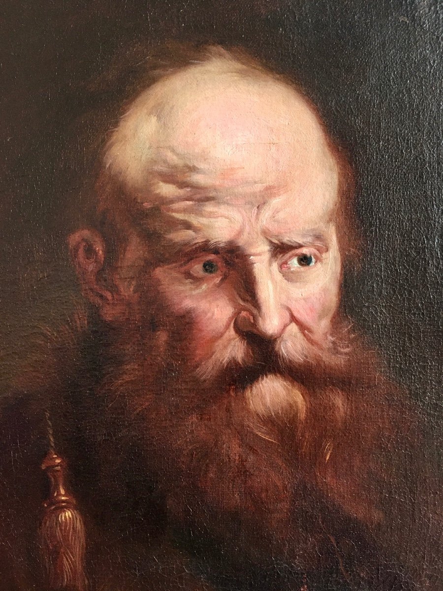 Portrait D’homme Du 17ème Siècle Suiveur De Jacob Jordaens (1593-1678)-photo-3
