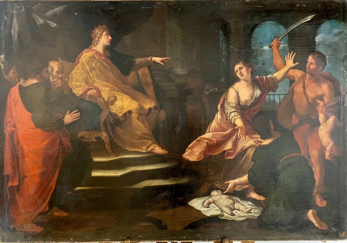 École Française Du XVIIe Siècle Entourage De Nicolas Poussin (1595-1665)  Le Jugement De Salomo