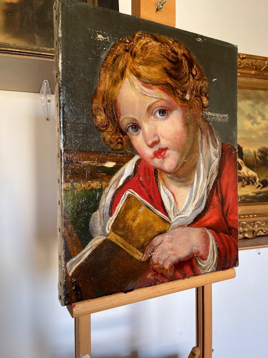Jeune Enfant Tenant Un Livre Contre Sa Poitrine. Atelier  De Jean-baptiste Greuze (1725-1805)-photo-3