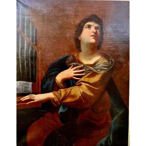 Portrait De Sainte Cécile Entourage d'Artemisia Gentileschi 1593-1656