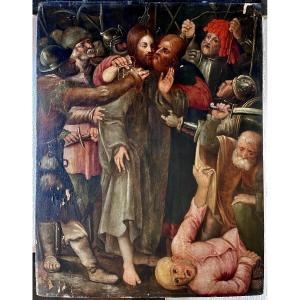 Lucas De Leyde Entourage E (1494-1533) The Kiss Of Judas And The Arrest Of Christ
