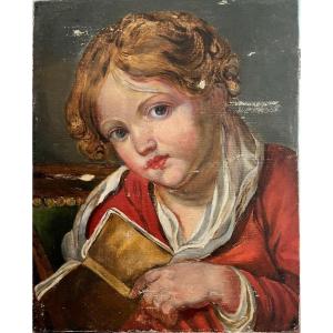 Jeune Enfant Tenant Un Livre Contre Sa Poitrine. Atelier  De Jean-baptiste Greuze (1725-1805)