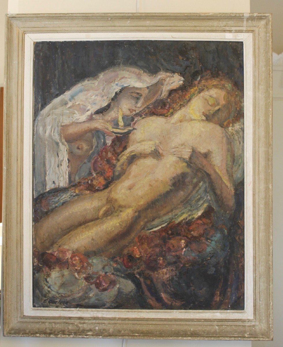 Painting 1940 Signed E.quelvée