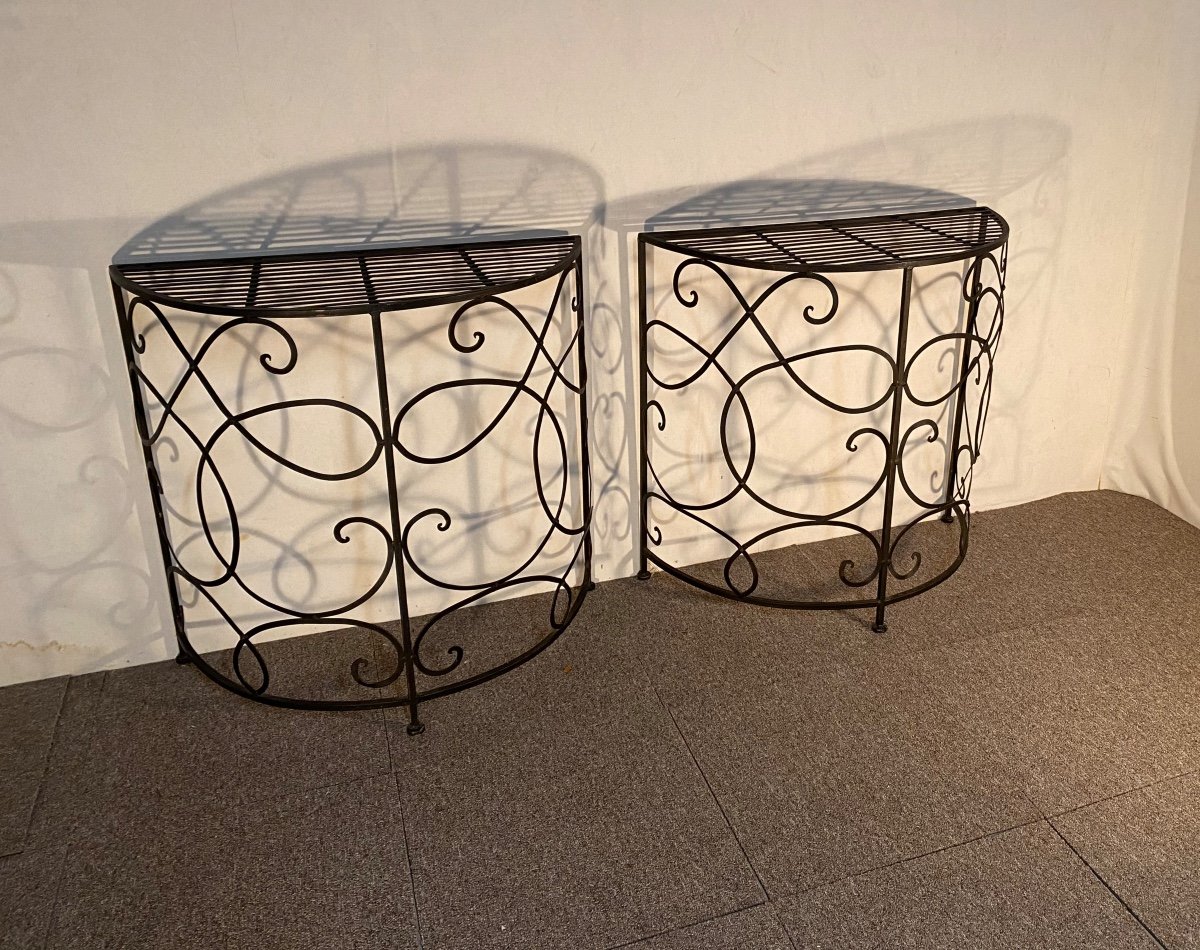 Paire De Consoles , Style Art Deco -photo-2