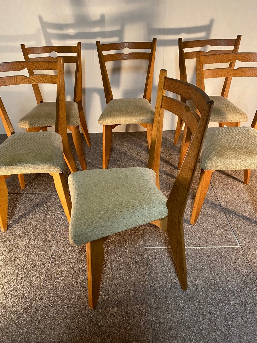 Six Guillerme Et Chambron Chairs, 1960-photo-1