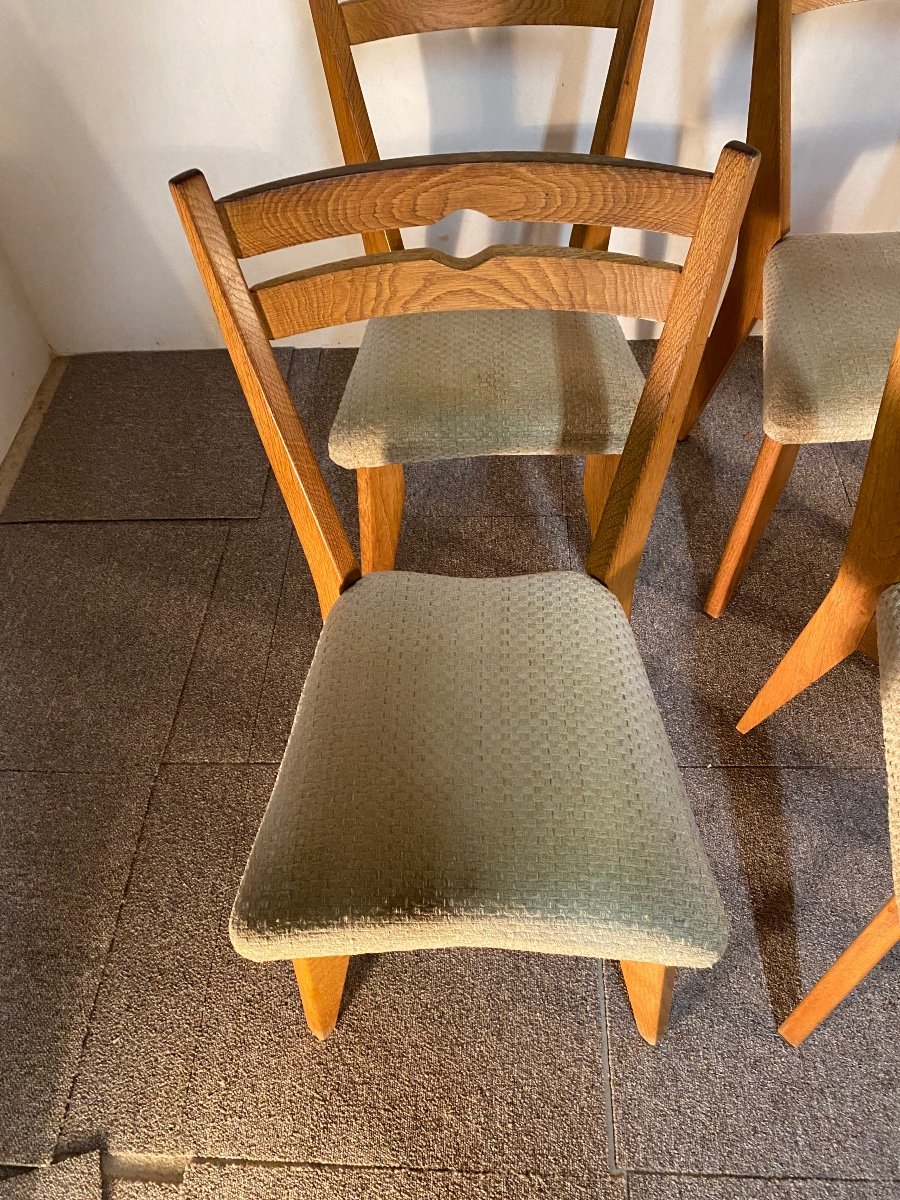 Six Guillerme Et Chambron Chairs, 1960-photo-4