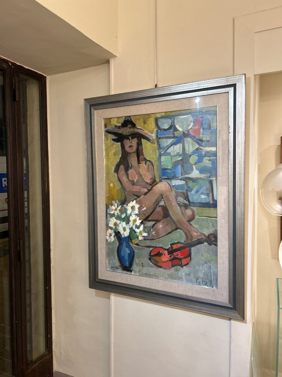 Peinture, Femme Au Chapeau , Bigoni-photo-5