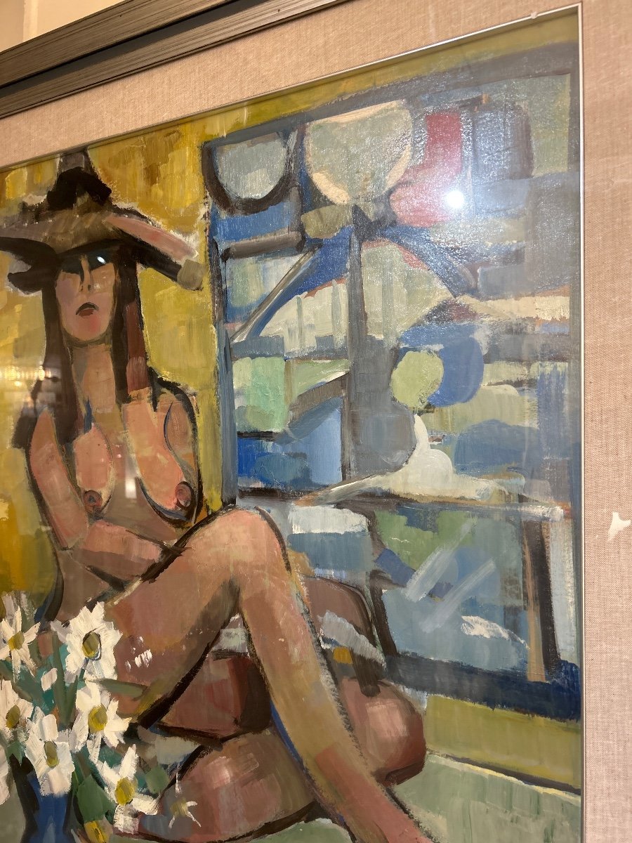 Peinture, Femme Au Chapeau , Bigoni-photo-6