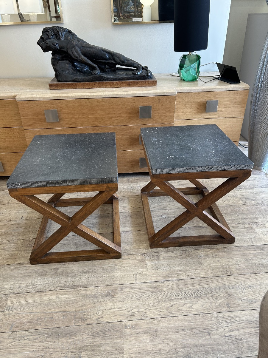 Paire tables, Neo classique, marbre-photo-3