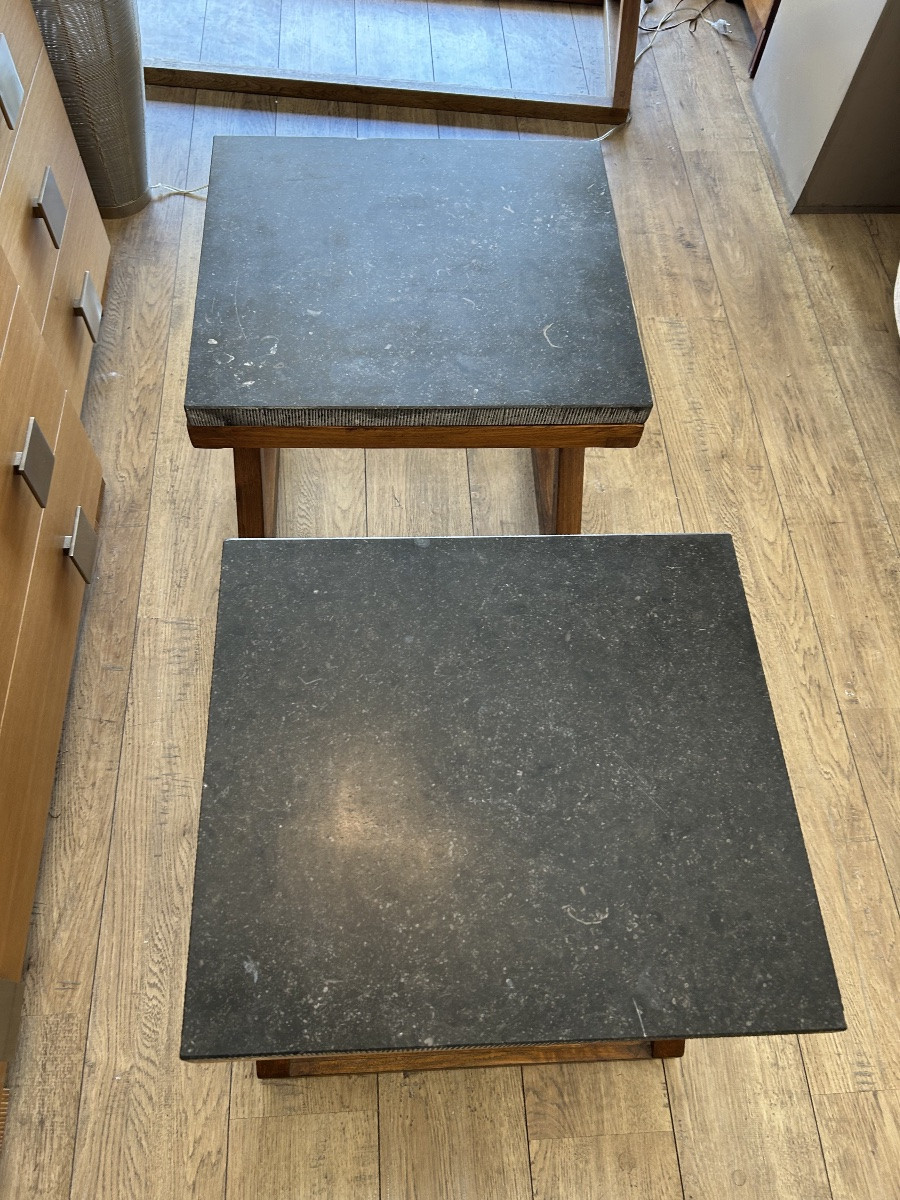 Paire tables, Neo classique, marbre-photo-8