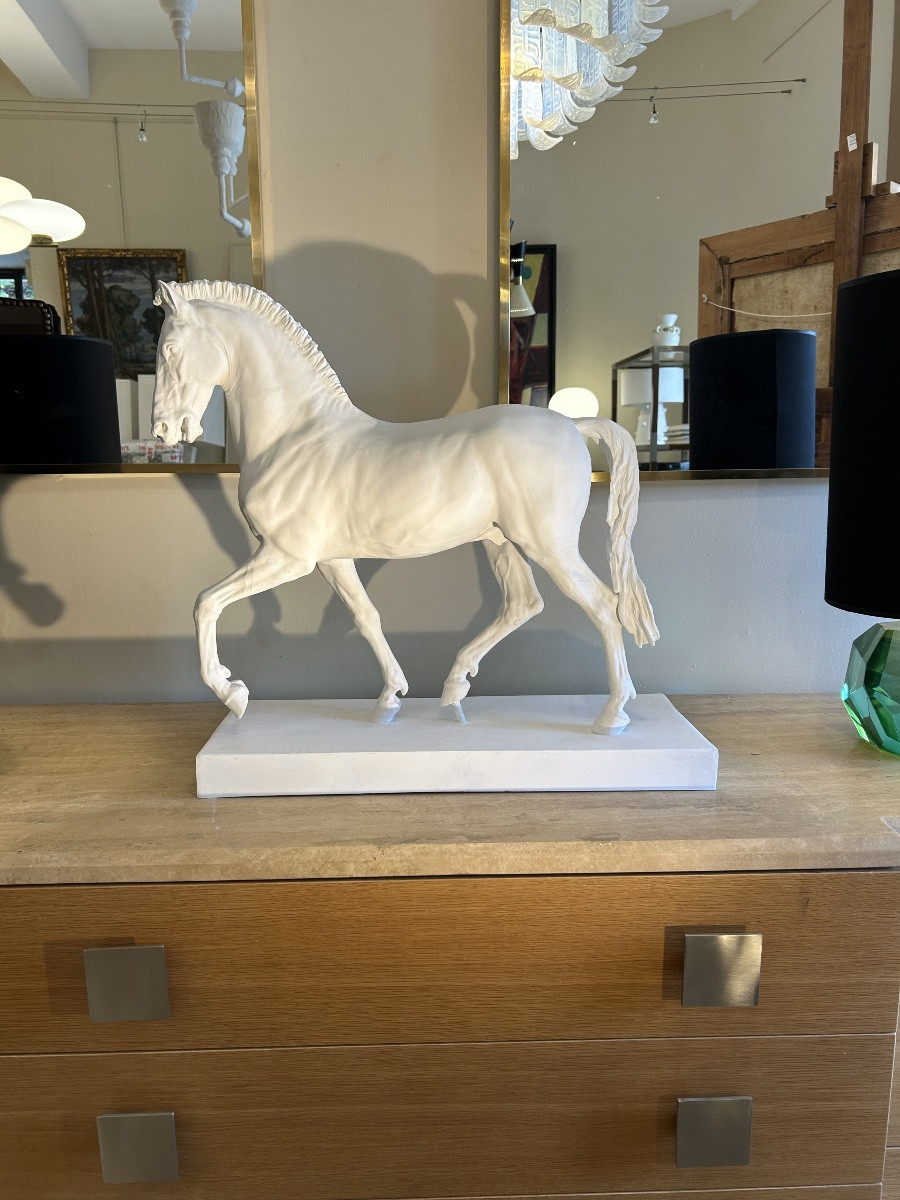 Cheval en plâtre, XX ème-photo-3