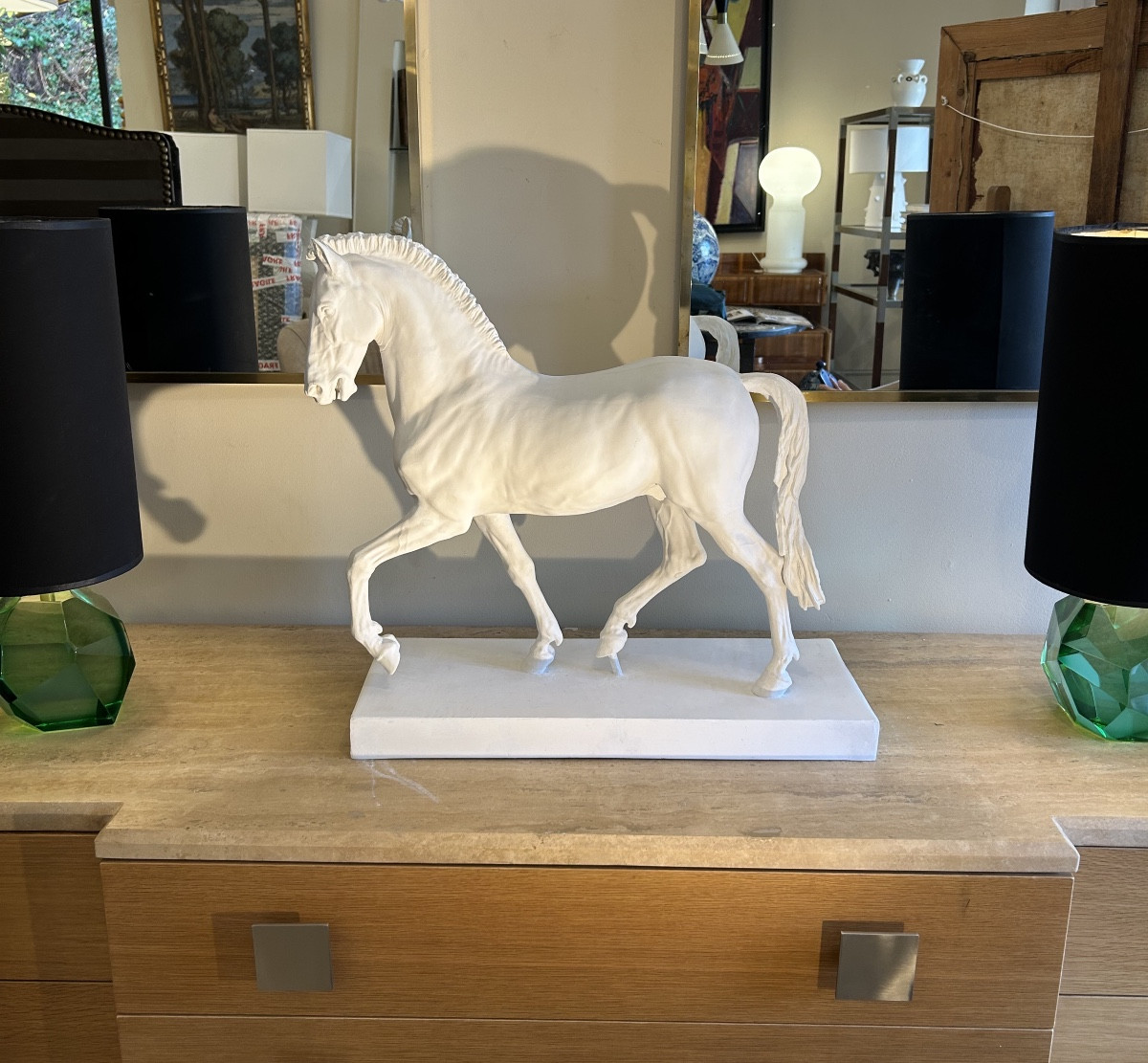 Cheval en plâtre, XX ème