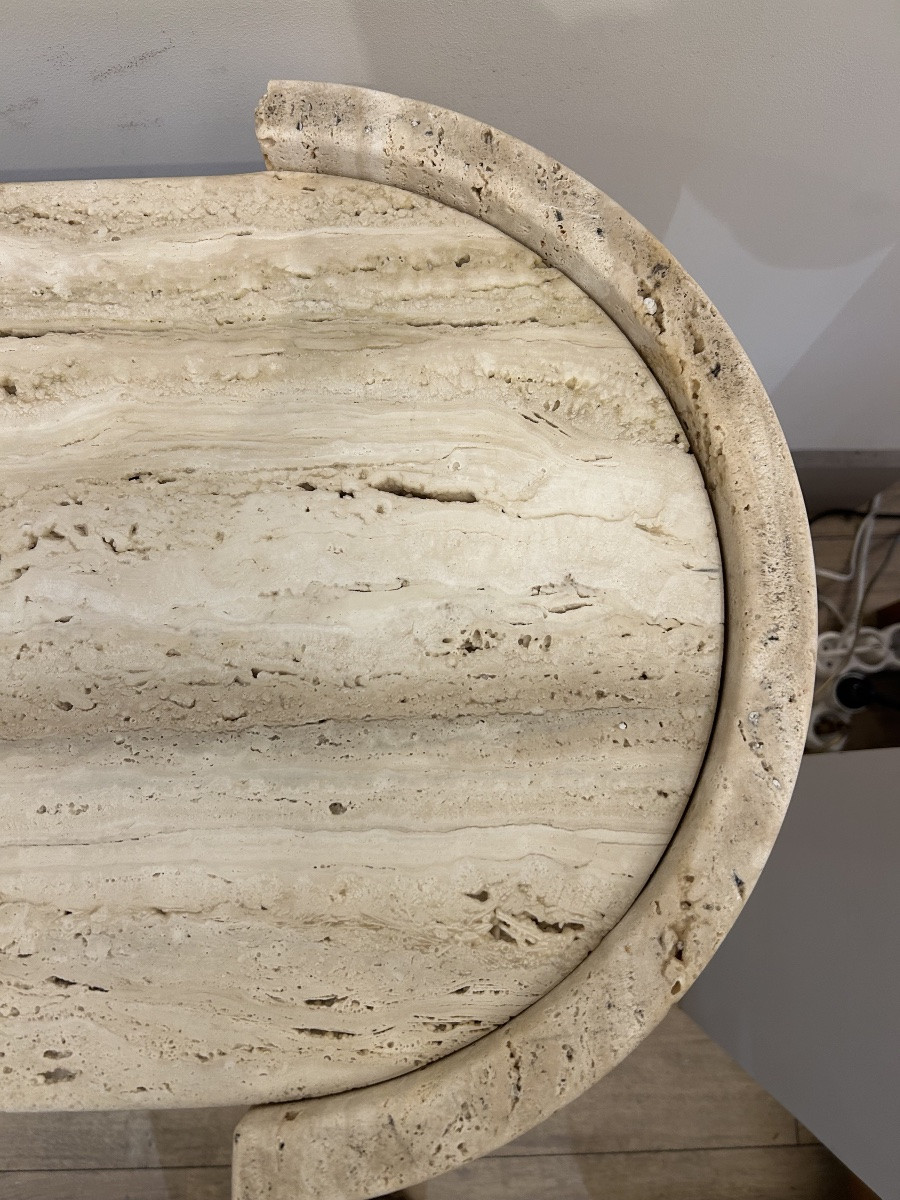 Console en travertin, Italie, XX ème -photo-1