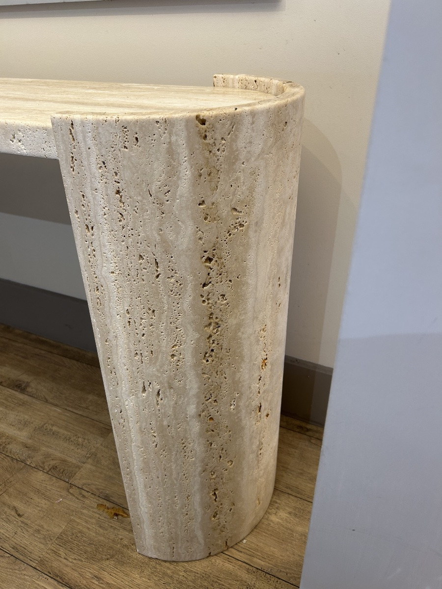 Console en travertin, Italie, XX ème -photo-3