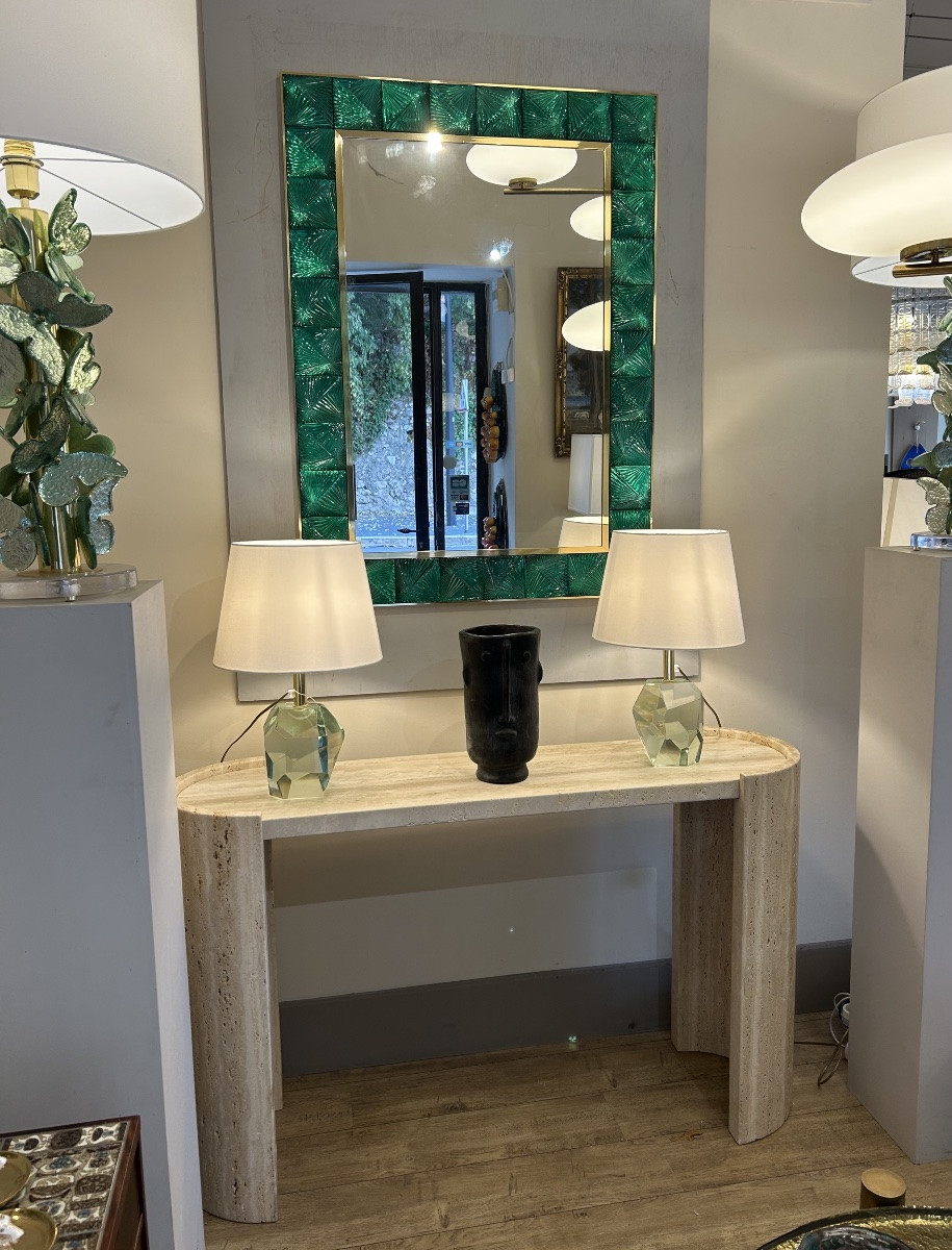 Console en travertin, Italie, XX ème -photo-6