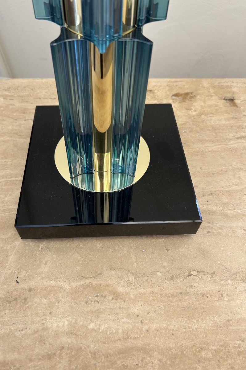 Paire lampes Murano, turquoise -photo-4