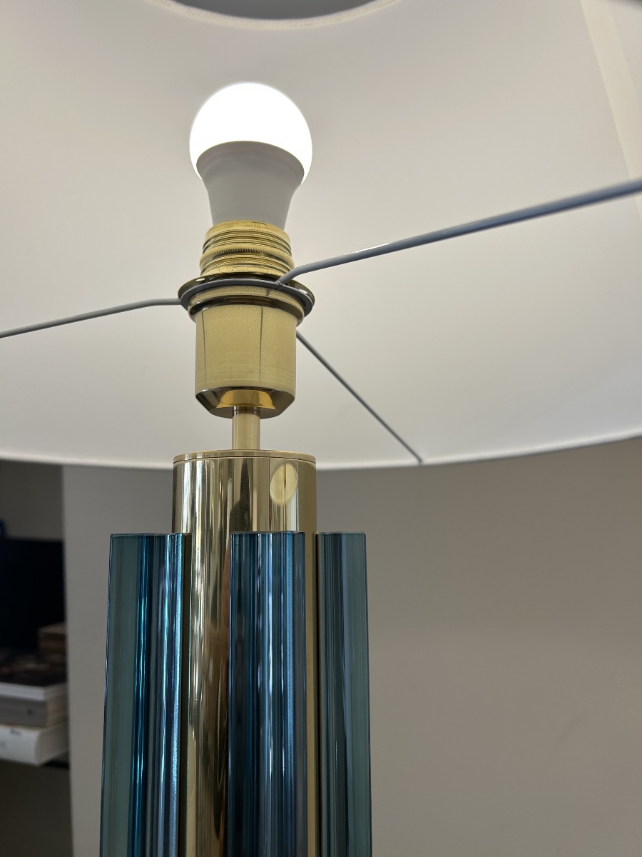 Paire lampes Murano, turquoise -photo-4