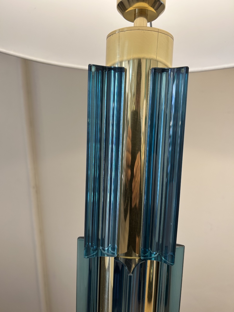 Paire lampes Murano, turquoise -photo-5