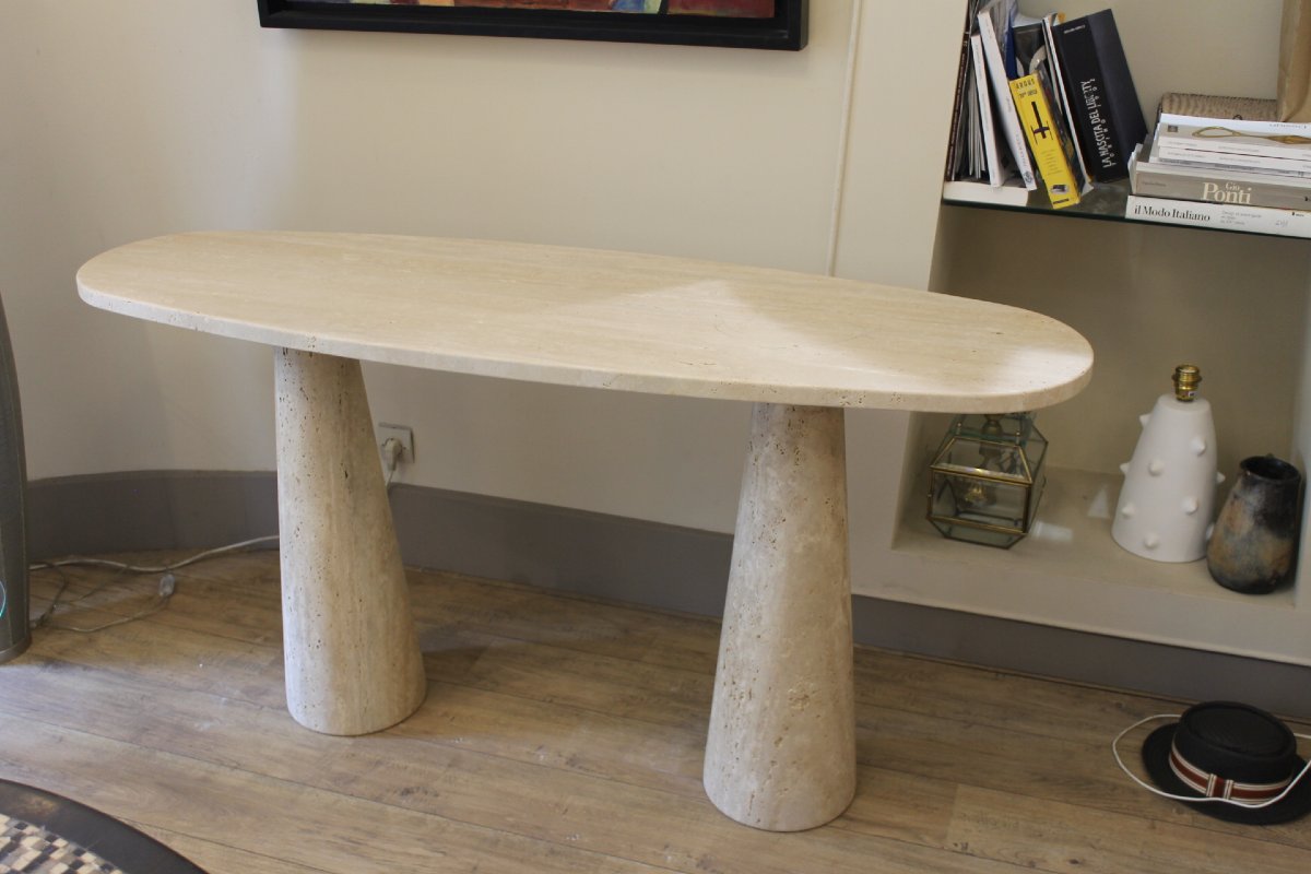 Travertine Console Table, Italy, 20th Century -photo-2