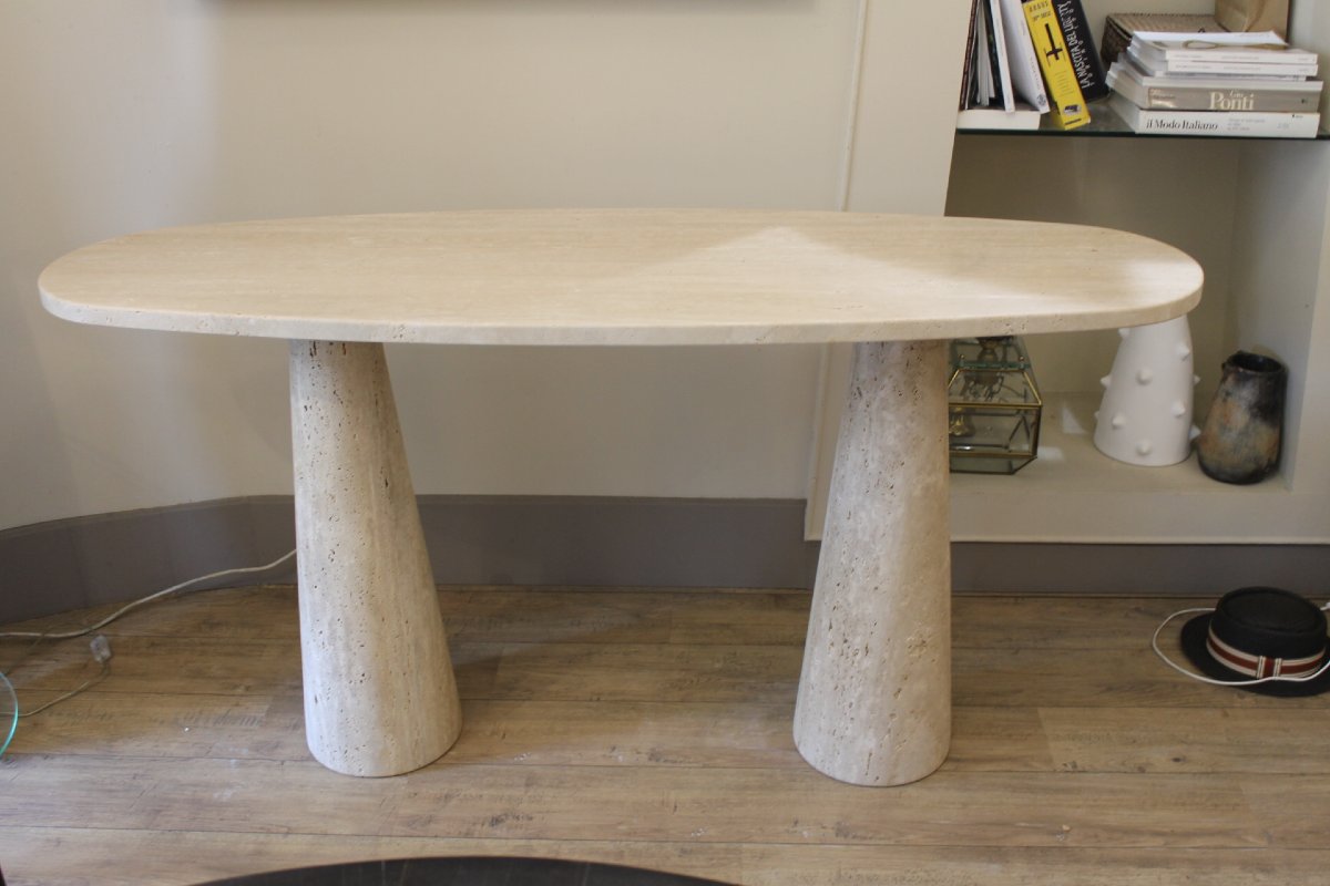 Travertine Console Table, Italy, 20th Century -photo-4