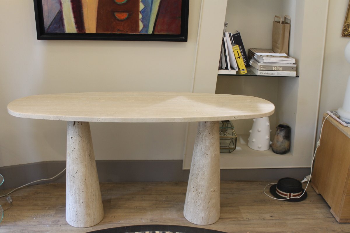 Travertine Console Table, Italy, 20th Century -photo-7