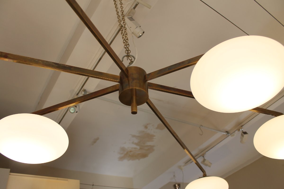 Designer Light Fixture, Stilnovo Style, 6 Globes-photo-2