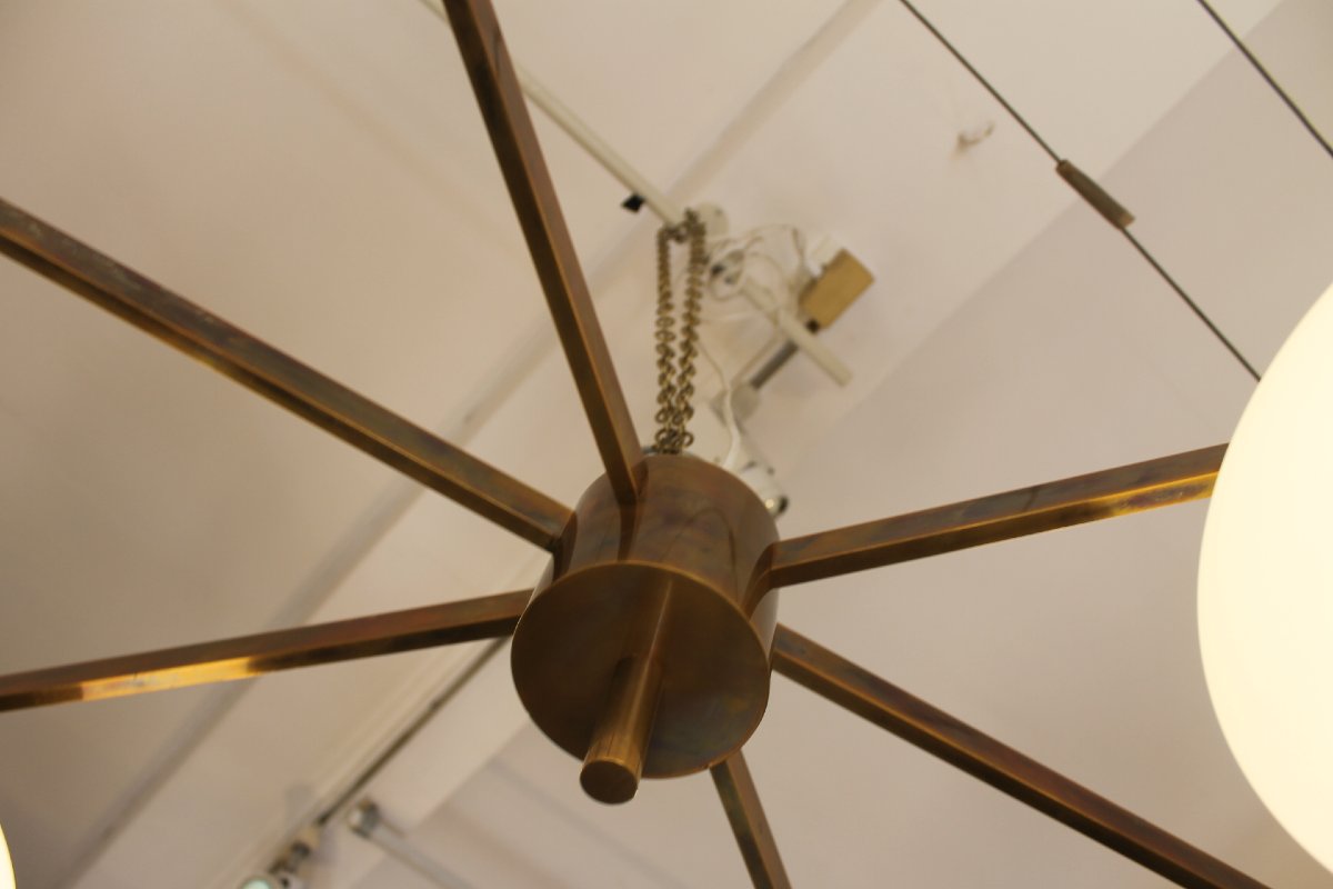 Designer Light Fixture, Stilnovo Style, 6 Globes-photo-4
