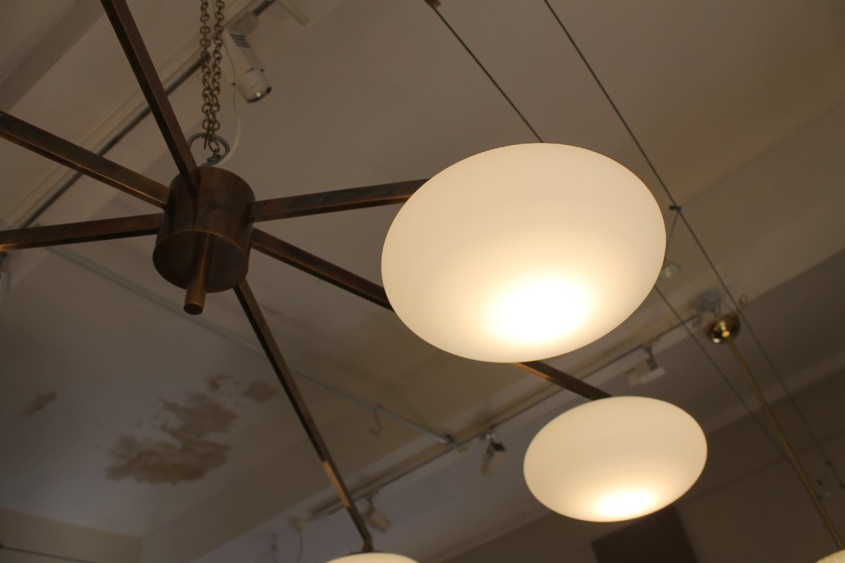 Designer Light Fixture, Stilnovo Style, 6 Globes-photo-2
