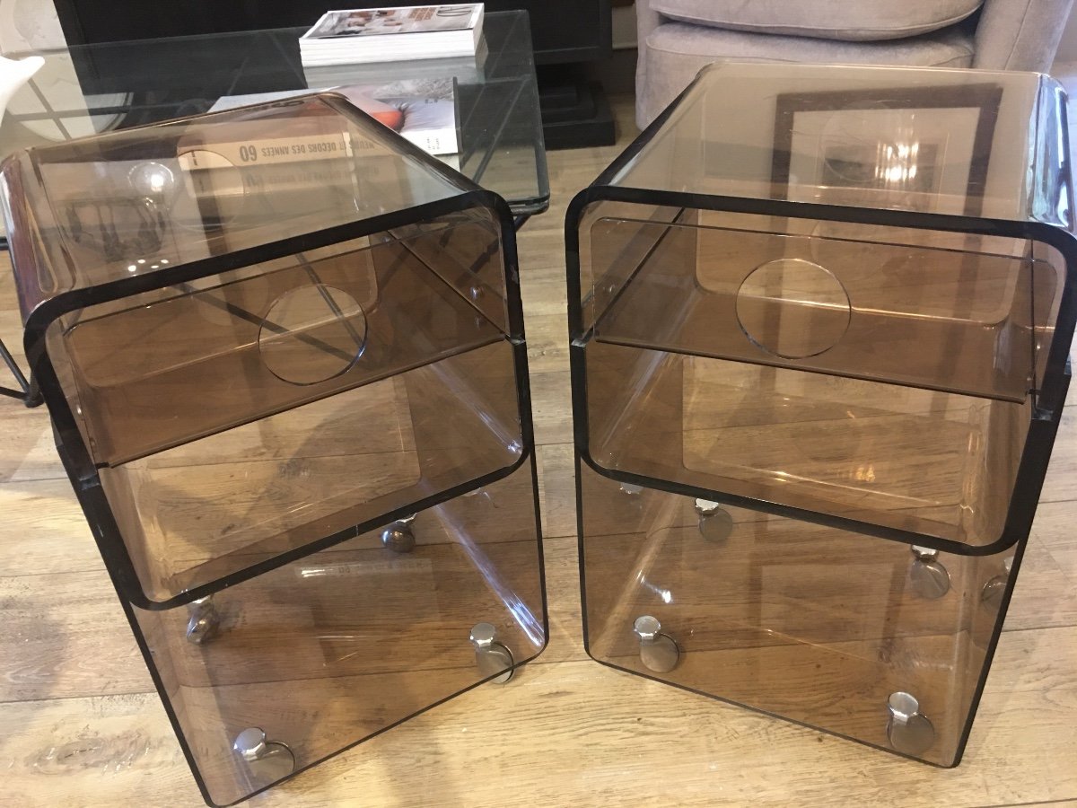 Pair Of Plexis Tables 1970-photo-3
