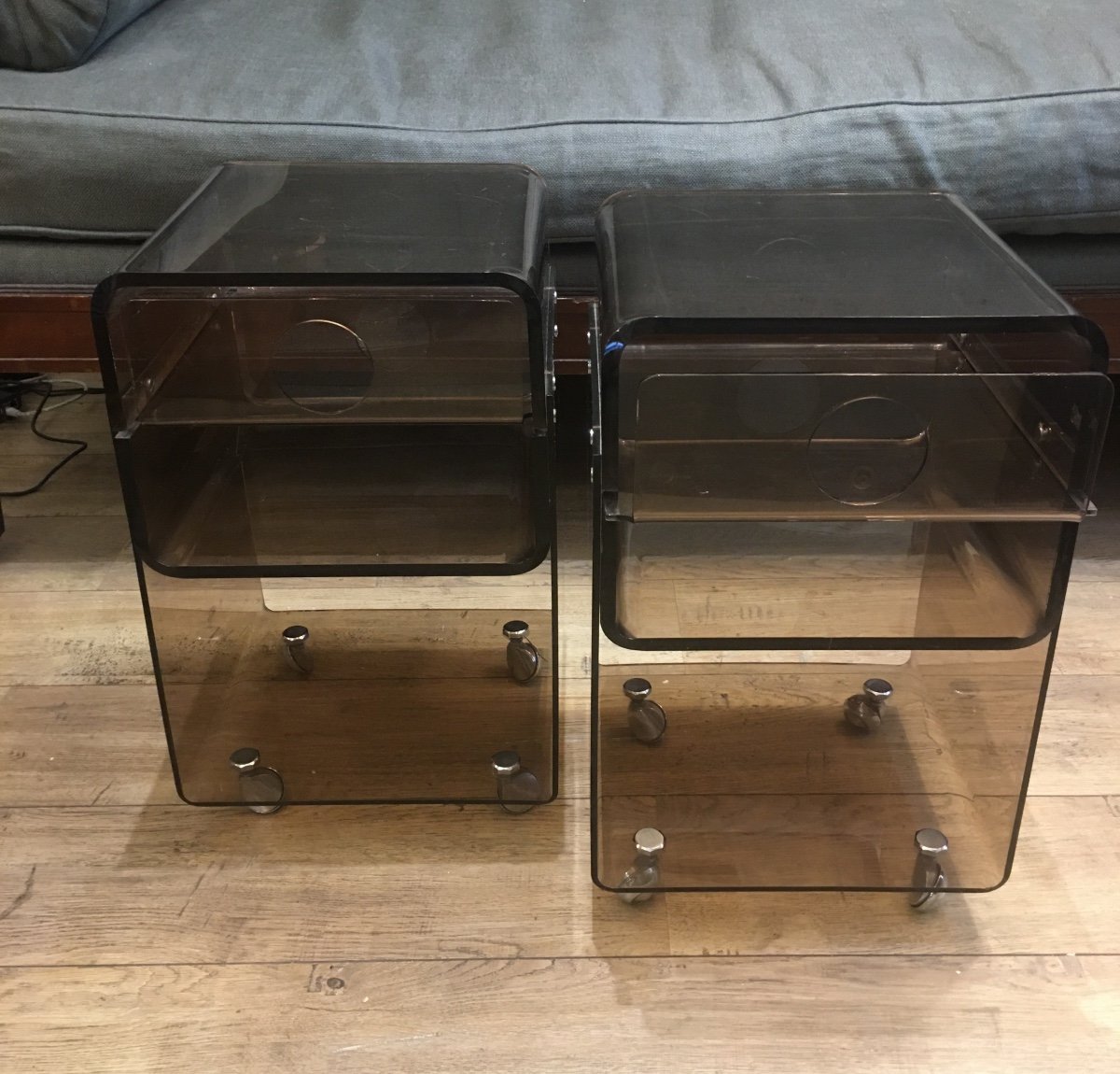 Pair Of Plexis Tables 1970