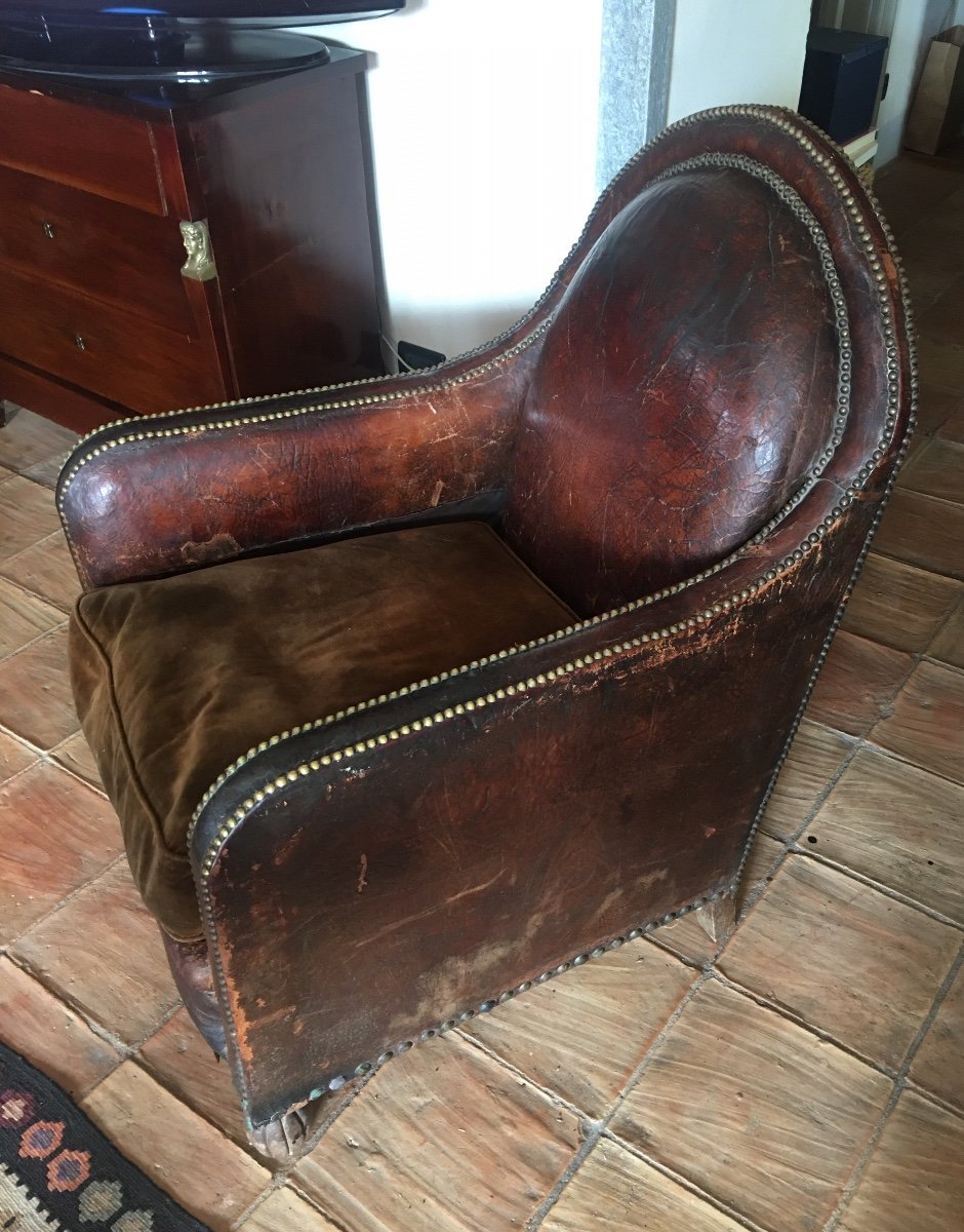 Art Deco Leather Armchair
